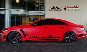 Mercedes CLS Black Bison in Matte Red <span>· Video</span>