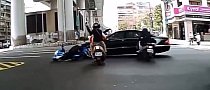 Mercedes Driver Takes Out Three Scooters in One Single Move – Video