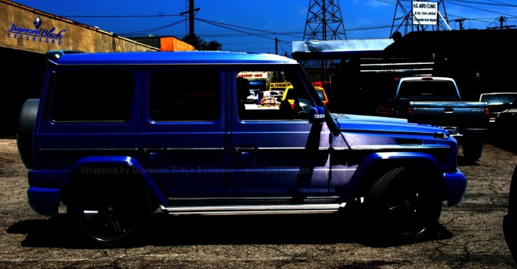 Mercedes G-Class Wrapped in Blue Brushed Metallic