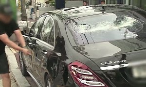 Mercedes S63 AMG Gets Smashed with a Golf Club by Owner Raging Over Warranty Dispute