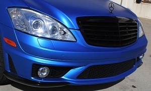 Mercedes S63 AMG Wrapped in Matte Blue Metallic
