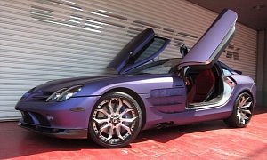 Mercedes SLR Gets Forgiato Wheels and Purple Wrap