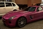 Mercedes SLS AMG Foil Wrapped in Pink