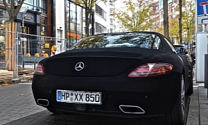 Mercedes SLS AMG Gets Black Velvet Wrap