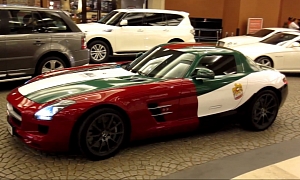 Mercedes SLS AMG Wrapped in UAE National Flag
