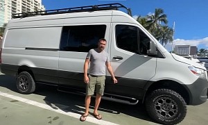 Mercedes Sprinter Camper Van Comes With Off-Road Upgrades and an Indoor, Exposed Shower