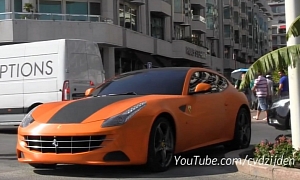 Metallic Orange Ferrari FF Parking Like a Boss