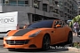 Metallic Orange Ferrari FF Parking Like a Boss