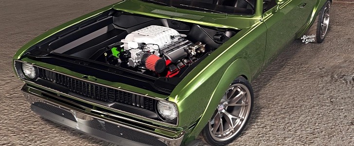 Mexican Valiant Super Bee Hellcat V8-swapped rendering