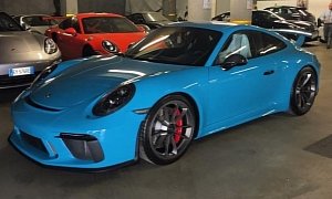 Miami Blue 2018 Porsche 911 GT3 Looks the Part in Milan
