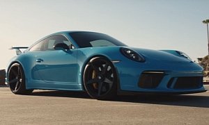Miami Blue 2018 Porsche 911 GT3 on Vossen Wheels Is Back in Black