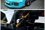 Miami Blue Porsche 911 GT3 RS Gets Old-Fashioned Steering Wheel Lock in Germany