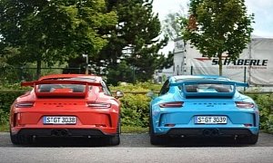 Miami Blue vs. Guards Red 2018 Porsche 911 GT3 Battle Is a Tough One