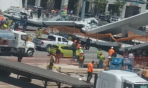 Miami Bridge Erected in Hours on Saturday Collapses in Seconds on Thursday