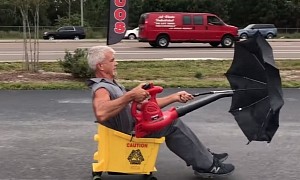 Micromobility in Florida: The Leaf Blower-Powered Mop Bucket With Umbrella Sail