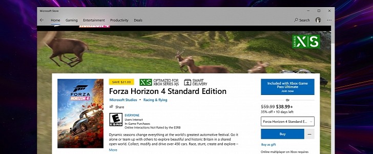 Forza Horizon 4 in the Microsoft Store