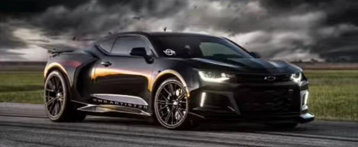 Hennessey Performance Exorcist Chevy Camaro ZL1 rendered as mid-engine supercar