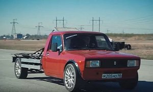 Mid-Engined Lada Looks Like a Russian Pickup Truck, Has 300 HP