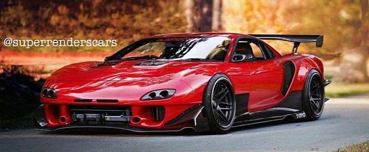Mid-Engined Mazda RX-7 Rendering Is the Sexiest Ever