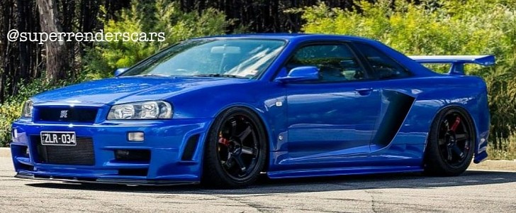 Mid Engined R34 Skyline Gt R Rendering Almost Looks Like A Real Classic Autoevolution