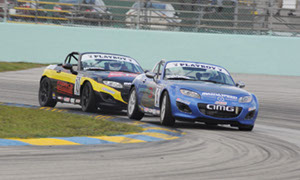 Mike Cooper Wins 1st Race of Playboy Mazda MX-5 Cup