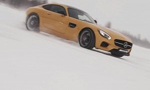 Mikko Hirvonen Drifts the Mercedes-AMG GT S On a Frozen Lake