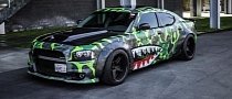 Military-Themed Dodge Charger Widebody Shows WWII Shark Teeth Fighter Wrap