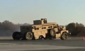 Military Vehicle Fails Brake Test: Axle Comes Out