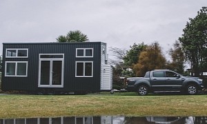 Millennial Tiny House Features Retractable Staircase, Underfloor Storage, and Home Office
