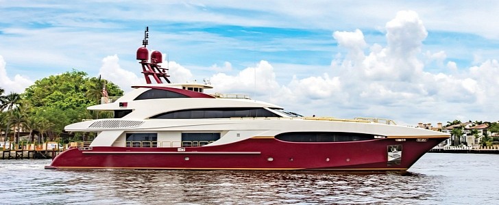 Cabernet sports a striking red and white hull, with gold-trimmed interior accents