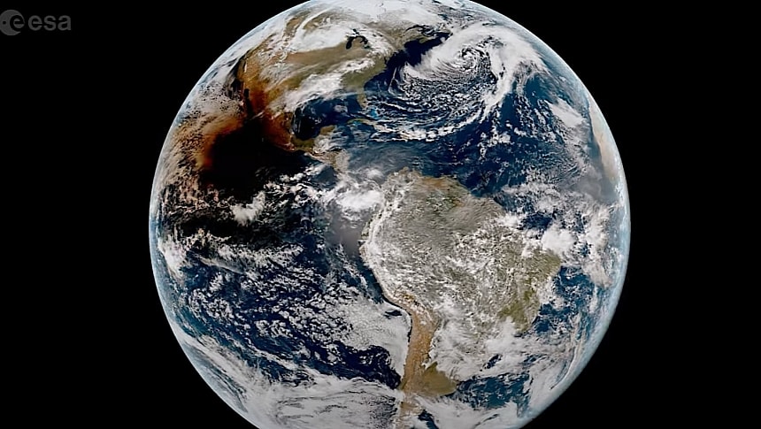 April 8's eclipse as seen from space