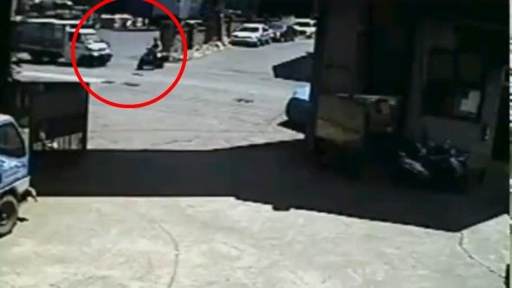 Mindless Scooter Driver Hit by Truck