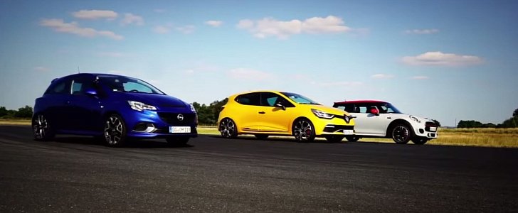MINI JCW vs Renault Clio RS vs Opel Corsa OPC