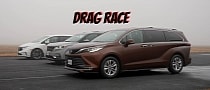 Minivan Drag Race Pits the Honda Odyssey Against the Toyota Sienna and Kia Carnival