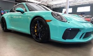 Mint Green 2018 Porsche 911 GT3 with Yellow PCCB Calipers Looks Uber-Fresh