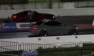 Minute BMW 135i Drag Races Ford Mustang GT and Infiniti Q50, Humiliation Ensues