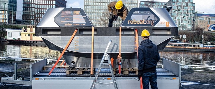 The full-size Roboat was unveiled in Amsterdam, on October 28, 2021
