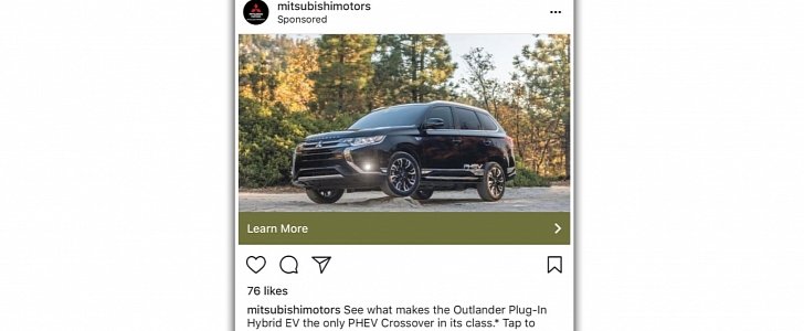 2018 Mitsubishi Outlander PHEV Instagram ad