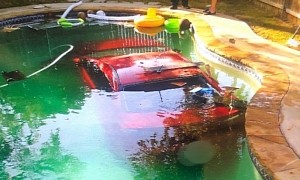 Mitsubishi Lancer Drowned in a Pool Is Here to Remind You to Not Drink and Drive