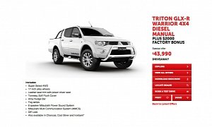 Mitsubishi Triton GLX-R Warrior is Limited to 300 Examples, Offered in Dual Cab 4WD Guise Only