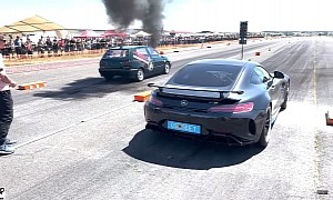 Mk3 Volkswagen Golf 1.9 TDI Drags Mercedes-AMG GT R, Someone Gets Smoked (Badly)