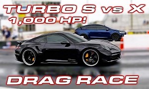 Modded 1,100-HP Porsche 911 Drags Tesla X Plaid; Results Are Frustrating