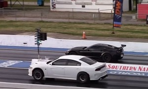 Modded Dodge Charger Hellcat Drag Races Corvette ZR1, Serves Mopar Domination