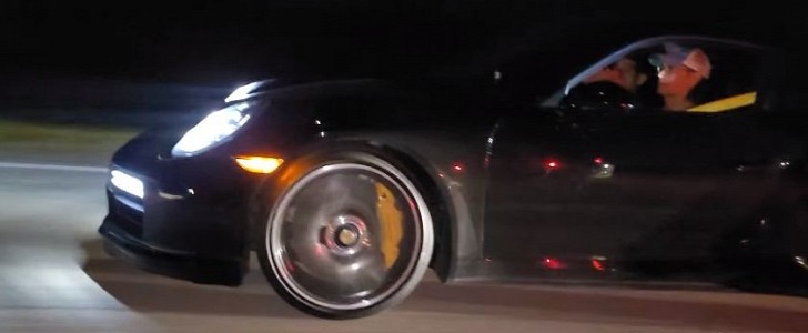 Modded Dodge Charger Hellcat Races Porsche 911 Turbo S