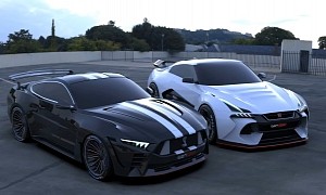 Modded Ford Mustang Shelby GT500 Meets a Tuned R36 Nissan GT-R Nismo in Our CGI Dreams