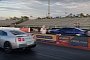 Modded Nissan GT-R Drag Races Modded Hellcat, The Struggle Is Severe