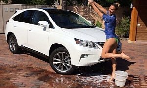 Model Bar Refaeli Foam-Washes Her New Lexus RX
