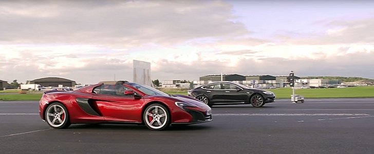 Tesla Drag Race vs. McLaren 650S