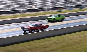 Modern Dodge Challenger 392 Drag Races 1967 Dodge Coronet Hemi, Regrets It Instantly