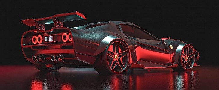Modern Ferrari 288 GTO rendering by Valentino Rajar